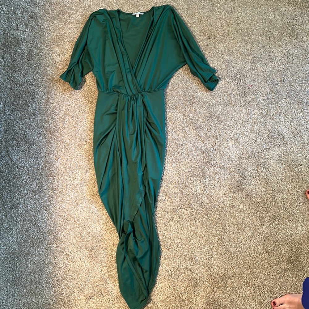 Baltic born mimi midi dress in hunter green